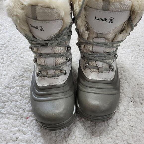 Kamik Waterproof Winter boots  white grey size 9 - Picture 1 of 6
